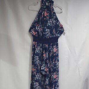 GYPSIES AND MOONDUST  ROMPER SIDE SLIT MAXI SKIRT OVER BUILT IN SHORTS SIZE S